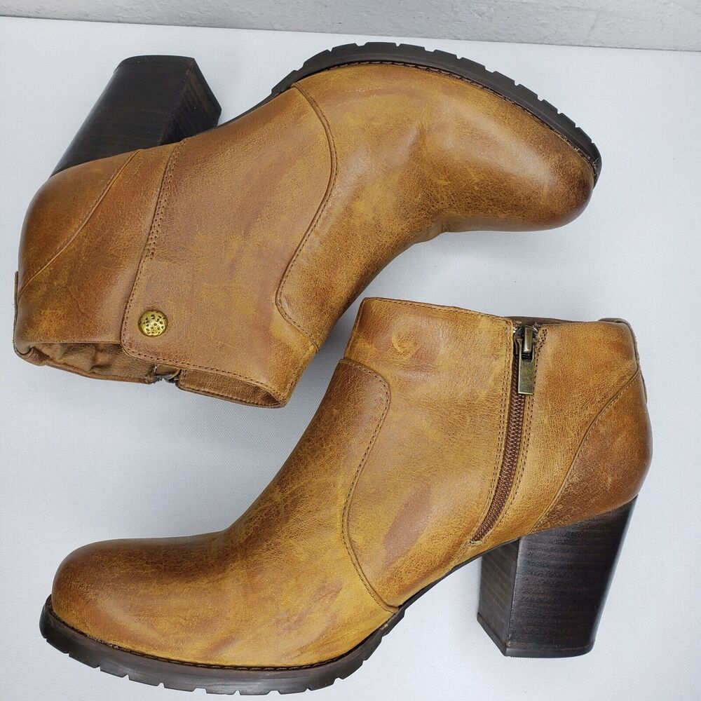 Clarks Indigo Women’s Distressed Brown Leather Ankle Boots Heels Sz US 11M - Picture 14 of 14